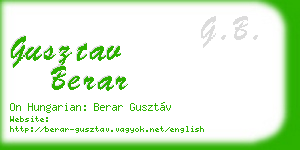 gusztav berar business card